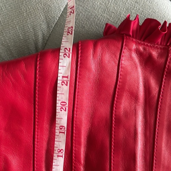 St. John Collection by Marie Gray Leather and Silk Blazer Jacket - Picture 13 of 16